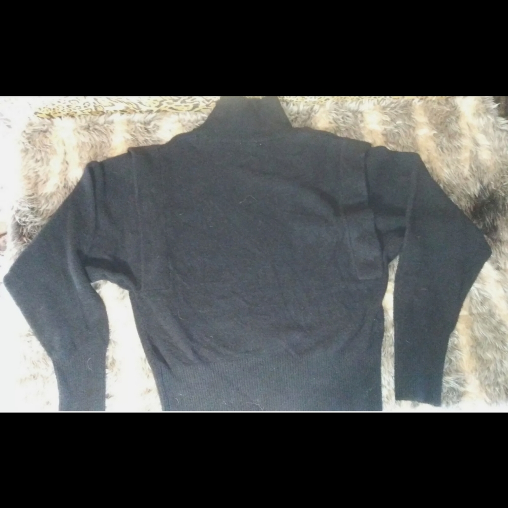 Prologue Black Ruffle Turtleneck Sweater